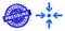 Vector Meeting Point Composition of Dots with Grunge Pressure Stamp Seal