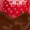 Vector melted chocolate and strawberries