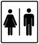 Vector mens and womens disabled restroom signage set