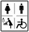 Vector mens and womens disabled restroom signage set - men, boy, women printable restroom, toilette signs