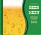 Vector Menu with Beer Drops On Green Background. Esp 10 Template