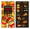 Vector menu for fast food meals and desserts