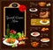 Vector menu of Spanish cuisine restaurant