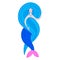 Vector mermaid. Sea girl. Beautiful woman with tail. Marine life. Nixie with long lush hair