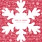 Vector merry christmas text snowflake silhouette