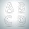 Vector mesh stylish alphabet letters A B C D