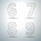 Vector mesh stylish alphabet letters numbers 6 7 8 9