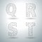 Vector mesh stylish alphabet letters Q R S T