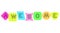Vector message text AWESOME word, fashion paper background, pastel colors