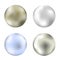 Vector metal spheres. Pearl balls. Oil bubbles. Illustrations of glass capsules. Round vitamins.