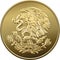 Vector Mexican money gold coin with the image of the heraldic ea