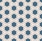 Vector minimal geometric seamless pattern with hexagons, grid. Blue and beige