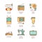 Vector minimal lineart flat household iconset