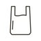Vector minimal thin line icon outline linear stroke illustration of a plastic disposable bag