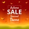 Vector minimalist autumn theme sale template with border