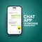 Vector Minimalist Mobile Chat App UI and UX Concept Theme. Mockup Smartphone Screen Template