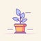 Vector a minimalist potted plant with a vibrant green foliage