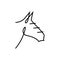 Vector minimalistic horse in outline style. Digital art
