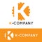 Vector minimalistic orange K letter logotype
