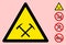 Vector Mining Hammers Warning Triangle Sign Icon