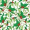 Vector Mistletoe Holly Berries Seamless Pattern