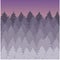 Vector misty spruce forest landscape. Brush silhouettes of coniferous trees. Vector violet illustration.