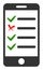 Vector Mobile Check List Flat Icon Symbol