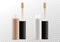 Vector mock up of realistic concealer makeup open bottle with tassel. Package of face skin corrective cosmetic product