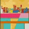 Vector Modern Abstract Geometric Illustration Painting Town City Multiple Colors Expressive