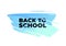 Vector modern back to school banner. Handdrawn brush strokes shape with light neon blue gradient rough frame isolated on black.