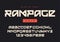 Vector modern bold display font named Rampage, blocky typeface,