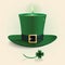 Vector modern design Saint Patrick\'s Day green candle hat.