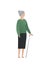 Vector modern flat old character illustration. Cute aged female standing with cane isolated on white background. Aged people with