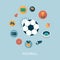 Vector modern football concept illustration