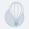Vector modern icon of an air balloon. It represents a concept of flying, adventure and balloon travelling. Can be used as a logo,