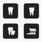 Vector modern tooth icons set