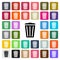 Vector modern Trash Bin flat design icon set in button