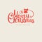 Vector modern trendy retro hand drawn calligraphic Merry Christmas