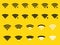 Vector modern wifi icons set on yellow