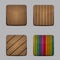 Vector modern wooden icons set on gray background