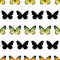 Vector Monarch Butterfly Stripes Seamless Pattern