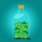 Vector of money in bottle background