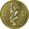 Vector money gold coin Cook Islands Dollar