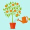 Vector money tree concept in flat style