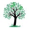 Vector money tree with dollars