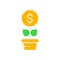 Vector money tree, financial investments, save money, invest white line icon.