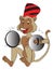 Vector of monkey with cymbals