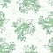 Vector Monochromatic Green Roses Lineart Roses seamless pattern background. Perfect for fabric, wallpaper and