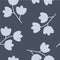 Vector Monochromatic Lilies of the valley in Blues seamless pattern background. Perfect for scrapbooking, fabric