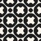 Vector monochrome geometric seamless pattern with big smooth crosses, circles